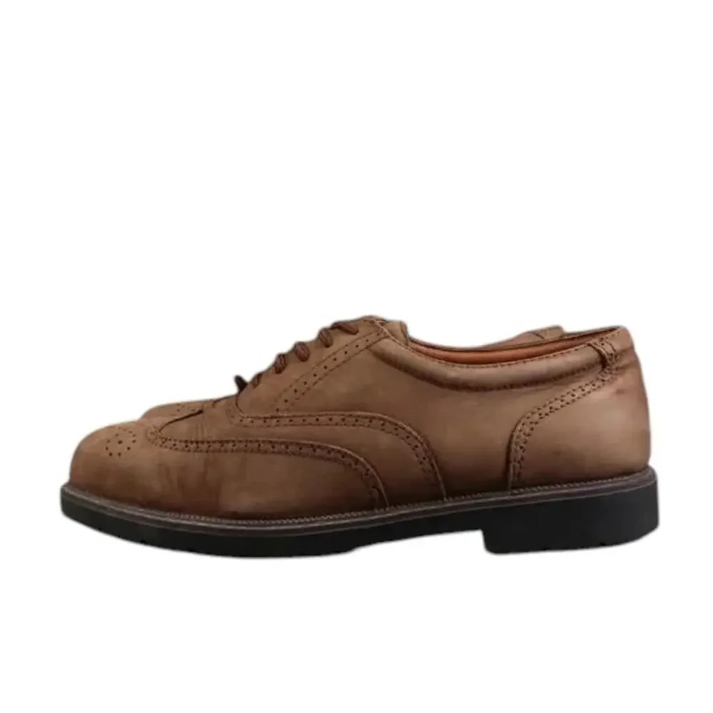 Claybrooke Shoes Mens 10.5 Oxford Wingtip Formal Classic Leather Montana Brown